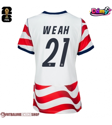 Spojené státy Timothy Weah #21 Domácí Dres pro Dámy MS 2026 Krátkým Rukávem