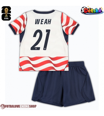 Spojené státy Timothy Weah #21 Domácí dres komplet pro Děti MS 2026 Krátkým Rukávem (+ Krátké kalhoty)