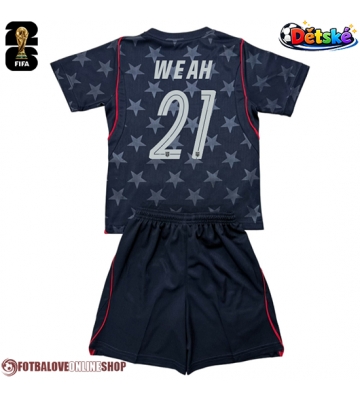 Spojené státy Timothy Weah #21 Venkovní dres komplet pro Děti MS 2026 Krátkým Rukávem (+ Krátké kalhoty)
