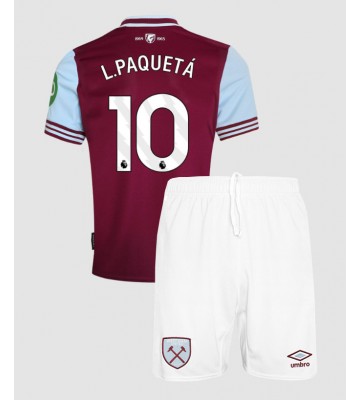 West Ham United Lucas Paqueta #10 Domácí dres komplet pro Děti 2024-25 Krátkým Rukávem (+ Krátké kalhoty)