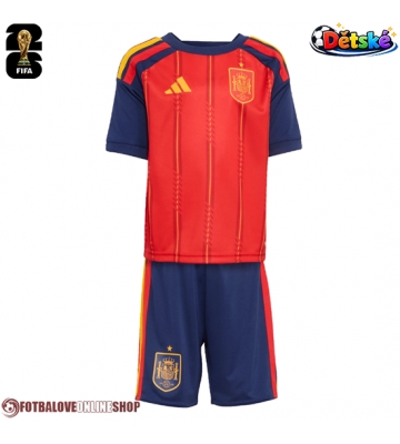 Španělsko Domácí dres komplet pro Děti MS 2026 Krátkým Rukávem (+ Krátké kalhoty)