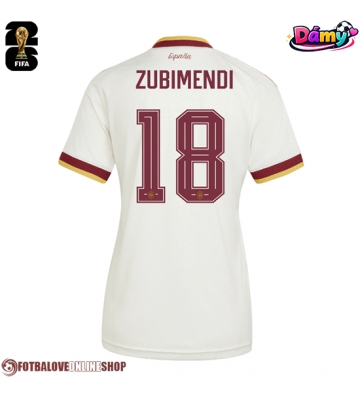 Španělsko Martin Zubimendi #18 Venkovní Dres pro Dámy MS 2026 Krátkým Rukávem