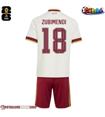 Španělsko Martin Zubimendi #18 Venkovní dres komplet pro Děti MS 2026 Krátkým Rukávem (+ Krátké kalhoty)