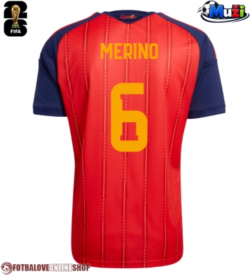 Španělsko Mikel Merino #6 Domácí Dres MS 2026 Krátkým Rukávem