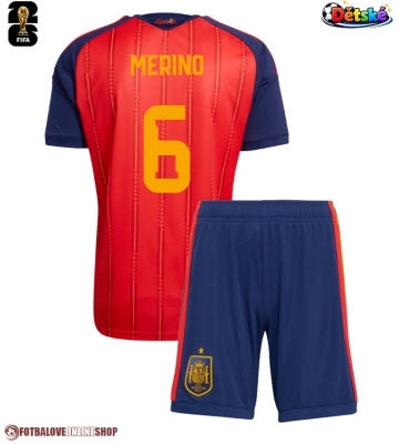 Španělsko Mikel Merino #6 Domácí dres komplet pro Děti MS 2026 Krátkým Rukávem (+ Krátké kalhoty)