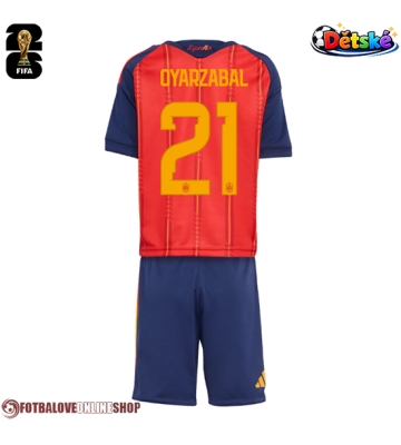 Španělsko Mikel Oyarzabal #21 Domácí dres komplet pro Děti MS 2026 Krátkým Rukávem (+ Krátké kalhoty)