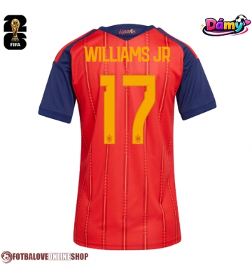 Španělsko Nico Williams #17 Domácí Dres pro Dámy MS 2026 Krátkým Rukávem