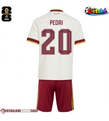 Španělsko Pedri Gonzalez #20 Venkovní dres komplet pro Děti MS 2026 Krátkým Rukávem (+ Krátké kalhoty)