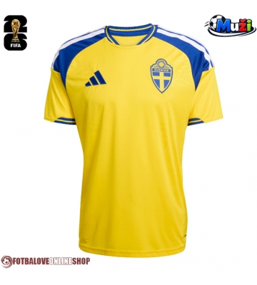 Švédsko Domácí Dres MS 2026 Krátkým Rukávem