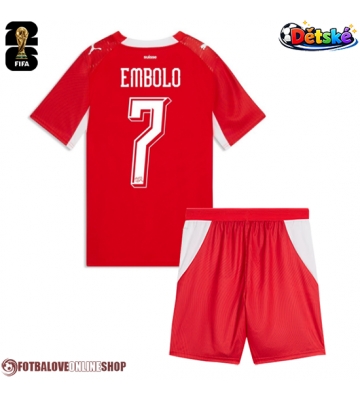 Švýcarsko Breel Embolo #7 Domácí dres komplet pro Děti MS 2026 Krátkým Rukávem (+ Krátké kalhoty)