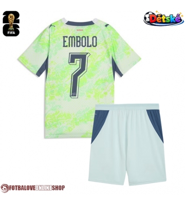 Švýcarsko Breel Embolo #7 Venkovní dres komplet pro Děti MS 2026 Krátkým Rukávem (+ Krátké kalhoty)