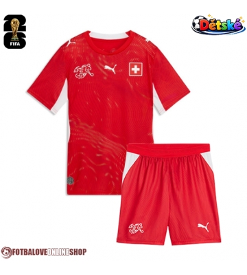 Švýcarsko Domácí dres komplet pro Děti MS 2026 Krátkým Rukávem (+ Krátké kalhoty)