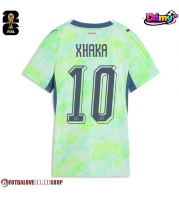 Švýcarsko Granit Xhaka #10 Venkovní Dres pro Dámy MS 2026 Krátkým Rukávem
