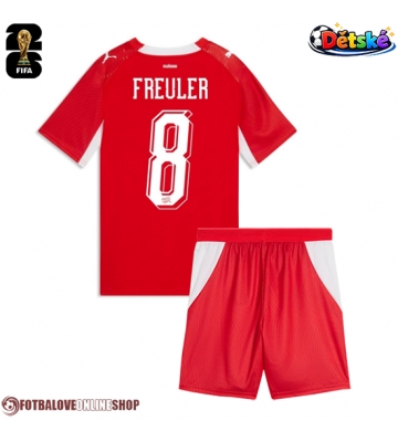 Švýcarsko Remo Freuler #8 Domácí dres komplet pro Děti MS 2026 Krátkým Rukávem (+ Krátké kalhoty)