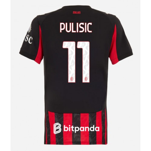 AC Milan Christian Pulisic #11 Domácí Dres pro Dámy 2025-26 Krátkým Rukávem AC Milan Christian Pulisic #11 Domácí Dres pro Dámy 2025-26 Krátkým Rukávem