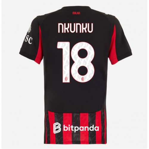 AC Milan Christopher Nkunku #18 Domácí Dres pro Dámy 2025-26 Krátkým Rukávem AC Milan Christopher Nkunku #18 Domácí Dres pro Dámy 2025-26 Krátkým Rukávem