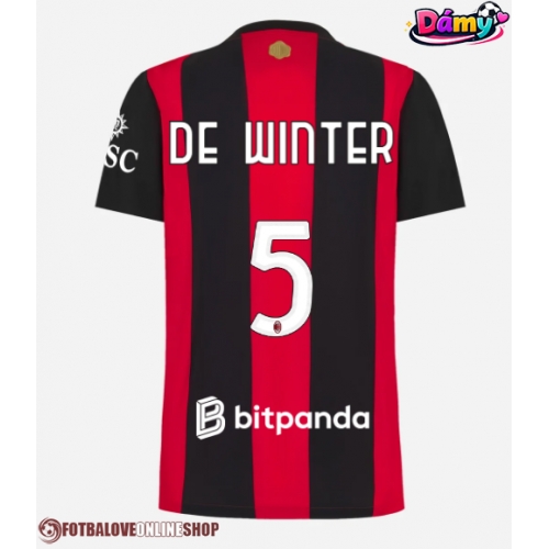 AC Milan Koni De Winter #5 Domácí Dres pro Dámy 2026-27 Krátkým Rukávem