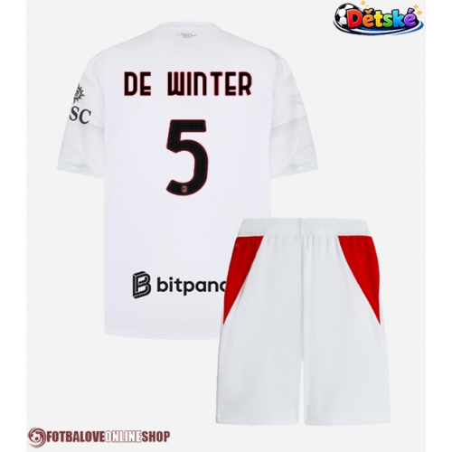 AC Milan Koni De Winter #5 Venkovní dres komplet pro Děti 2026-27 Krátkým Rukávem (+ Krátké kalhoty)