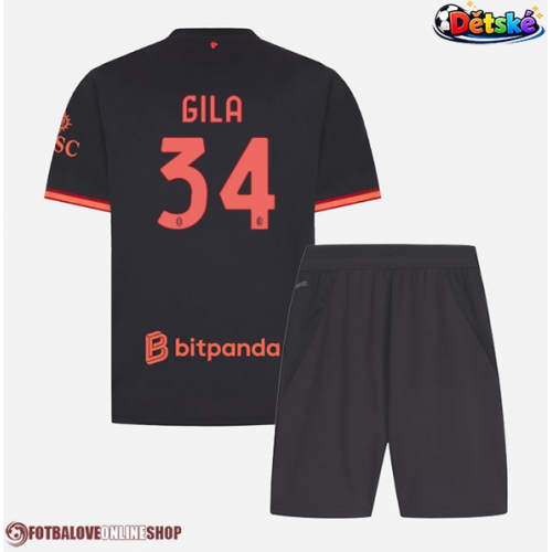 AC Milan Mario Gila #34 Alternativní dres komplet pro Děti 2026-27 Krátkým Rukávem (+ Krátké kalhoty)