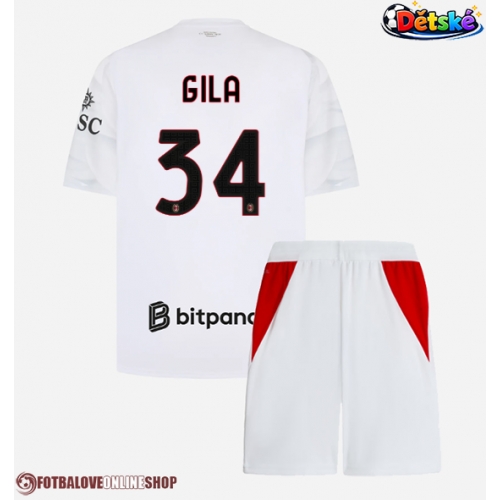 AC Milan Mario Gila #34 Venkovní dres komplet pro Děti 2026-27 Krátkým Rukávem (+ Krátké kalhoty)