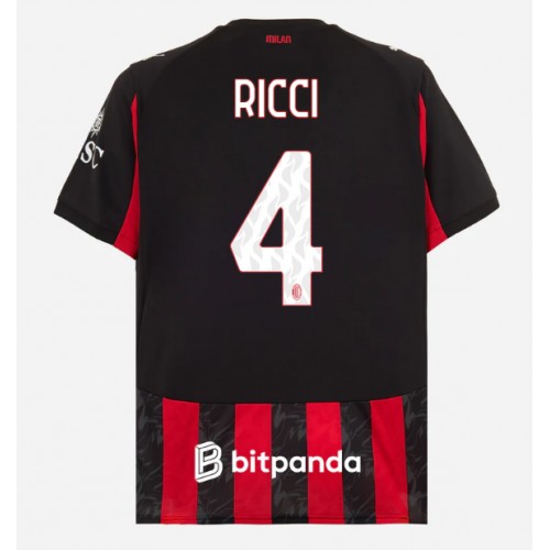 AC Milan Samuele Ricci #4 Domácí Dres 2025-26 Krátkým Rukávem AC Milan Samuele Ricci #4 Domácí Dres 2025-26 Krátkým Rukávem