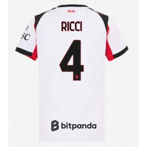 AC Milan Samuele Ricci #4 Venkovní Dres pro Dámy 2025-26 Krátkým Rukávem AC Milan Samuele Ricci #4 Venkovní Dres pro Dámy 2025-26 Krátkým Rukávem
