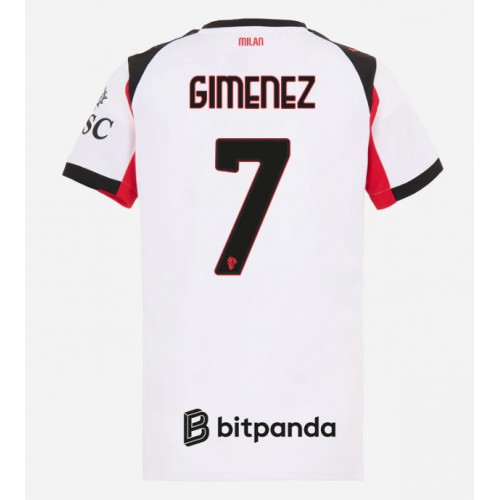 AC Milan Santiago Gimenez #7 Venkovní Dres pro Dámy 2025-26 Krátkým Rukávem AC Milan Santiago Gimenez #7 Venkovní Dres pro Dámy 2025-26 Krátkým Rukávem