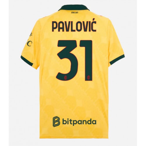 AC Milan Strahinja Pavlovic #31 Alternativní Dres 2025-26 Krátkým Rukávem AC Milan Strahinja Pavlovic #31 Alternativní Dres 2025-26 Krátkým Rukávem