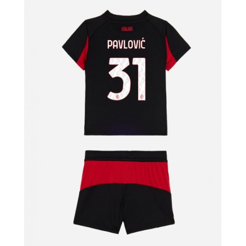 AC Milan Strahinja Pavlovic #31 Domácí dres komplet pro Děti 2025-26 Krátkým Rukávem (+ Krátké kalhoty) AC Milan Strahinja Pavlovic #31 Domácí dres komplet pro Děti 2025-26 Krátkým Rukávem (+ Krátké kalhoty)