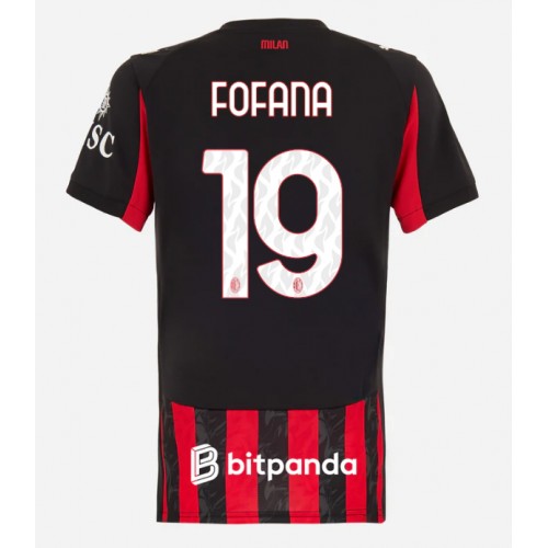 AC Milan Youssouf Fofana #19 Domácí Dres pro Dámy 2025-26 Krátkým Rukávem AC Milan Youssouf Fofana #19 Domácí Dres pro Dámy 2025-26 Krátkým Rukávem