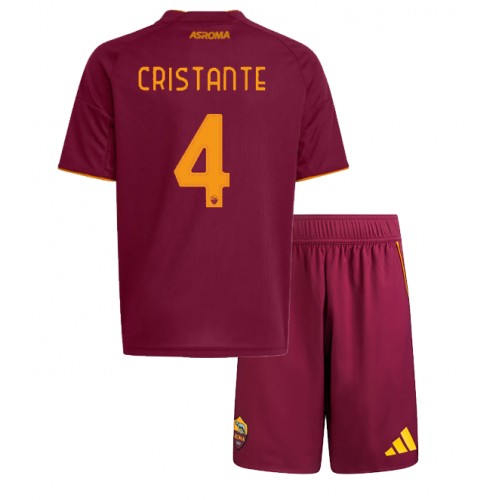 AS Roma Bryan Cristante #4 Domácí dres komplet pro Děti 2025-26 Krátkým Rukávem (+ Krátké kalhoty)