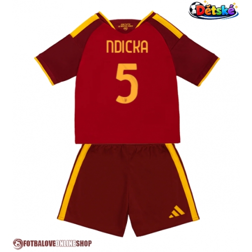 AS Roma Evan Ndicka #5 Domácí dres komplet pro Děti 2026-27 Krátkým Rukávem (+ Krátké kalhoty)