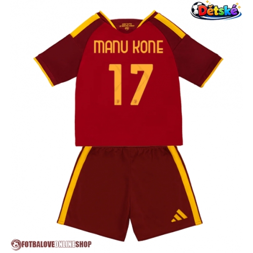 AS Roma Manu Kone #17 Domácí dres komplet pro Děti 2026-27 Krátkým Rukávem (+ Krátké kalhoty)