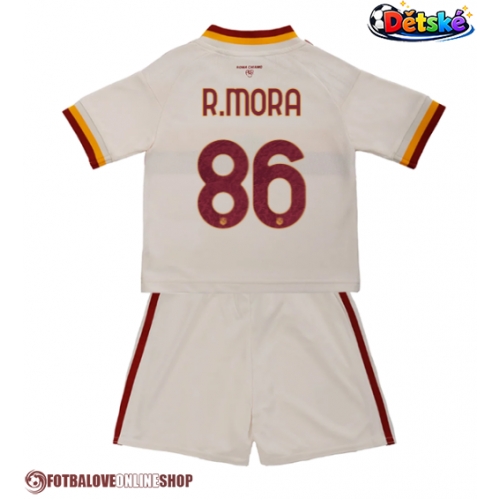 AS Roma Rodrigo Mora #86 Venkovní dres komplet pro Děti 2026-27 Krátkým Rukávem (+ Krátké kalhoty)