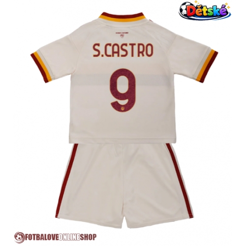 AS Roma Santiago Castro #9 Venkovní dres komplet pro Děti 2026-27 Krátkým Rukávem (+ Krátké kalhoty)
