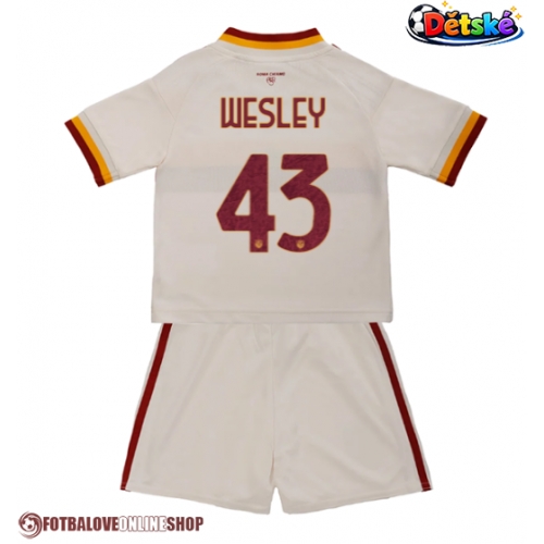 AS Roma Wesley Franca #43 Venkovní dres komplet pro Děti 2026-27 Krátkým Rukávem (+ Krátké kalhoty)