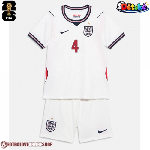 Anglie Declan Rice #4 Domácí dres komplet pro Děti MS 2026 Krátkým Rukávem (+ Krátké kalhoty)