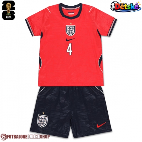 Anglie Declan Rice #4 Venkovní dres komplet pro Děti MS 2026 Krátkým Rukávem (+ Krátké kalhoty)