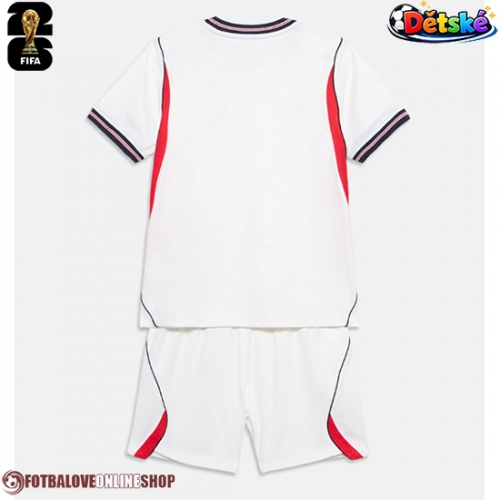 Anglie Domácí dres komplet pro Děti MS 2026 Krátkým Rukávem (+ Krátké kalhoty)
