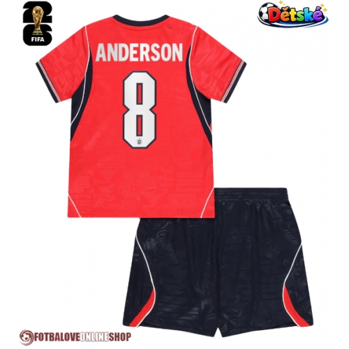 Anglie Elliot Anderson #8 Venkovní dres komplet pro Děti MS 2026 Krátkým Rukávem (+ Krátké kalhoty)