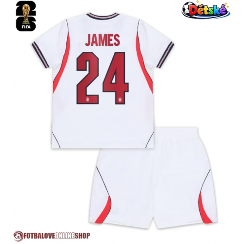 Anglie Reece James #24 Domácí dres komplet pro Děti MS 2026 Krátkým Rukávem (+ Krátké kalhoty)