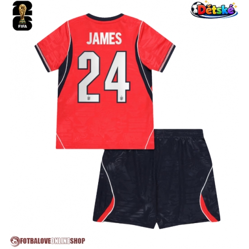 Anglie Reece James #24 Venkovní dres komplet pro Děti MS 2026 Krátkým Rukávem (+ Krátké kalhoty)