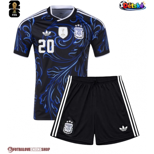 Argentina Alexis Mac Allister #20 Venkovní dres komplet pro Děti MS 2026 Krátkým Rukávem (+ Krátké kalhoty)