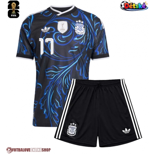 Argentina Giuliano Simeone #17 Venkovní dres komplet pro Děti MS 2026 Krátkým Rukávem (+ Krátké kalhoty)