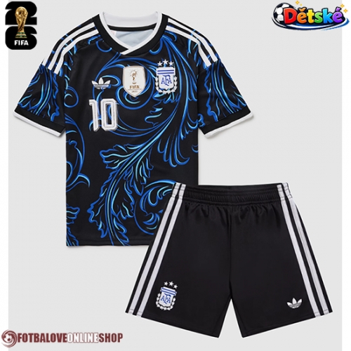 Argentina Lionel Messi #10 Venkovní dres komplet pro Děti MS 2026 Krátkým Rukávem (+ Krátké kalhoty)