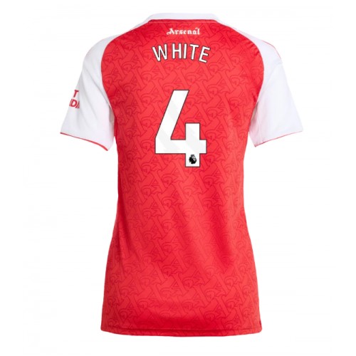 Arsenal Ben White #4 Domácí Dres pro Dámy 2025-26 Krátkým Rukávem Arsenal Ben White #4 Domácí Dres pro Dámy 2025-26 Krátkým Rukávem