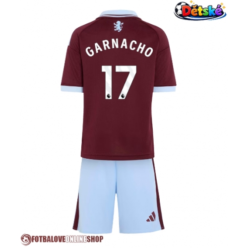 Aston Villa Alejandro Garnacho #17 Domácí dres komplet pro Děti 2026-27 Krátkým Rukávem (+ Krátké kalhoty)