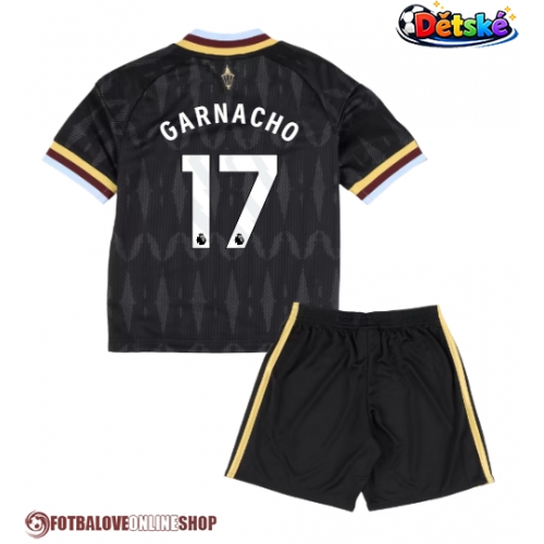 Aston Villa Alejandro Garnacho #17 Venkovní dres komplet pro Děti 2026-27 Krátkým Rukávem (+ Krátké kalhoty)