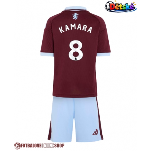 Aston Villa Boubacar Kamara #8 Domácí dres komplet pro Děti 2026-27 Krátkým Rukávem (+ Krátké kalhoty)