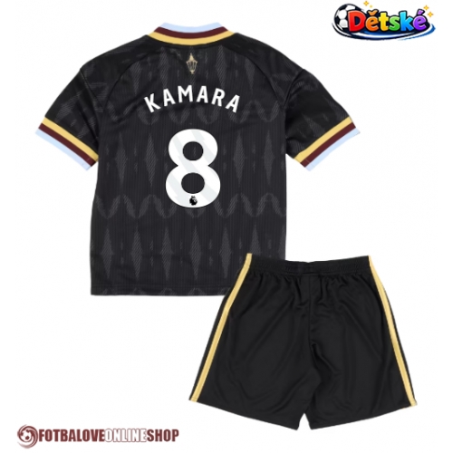 Aston Villa Boubacar Kamara #8 Venkovní dres komplet pro Děti 2026-27 Krátkým Rukávem (+ Krátké kalhoty)